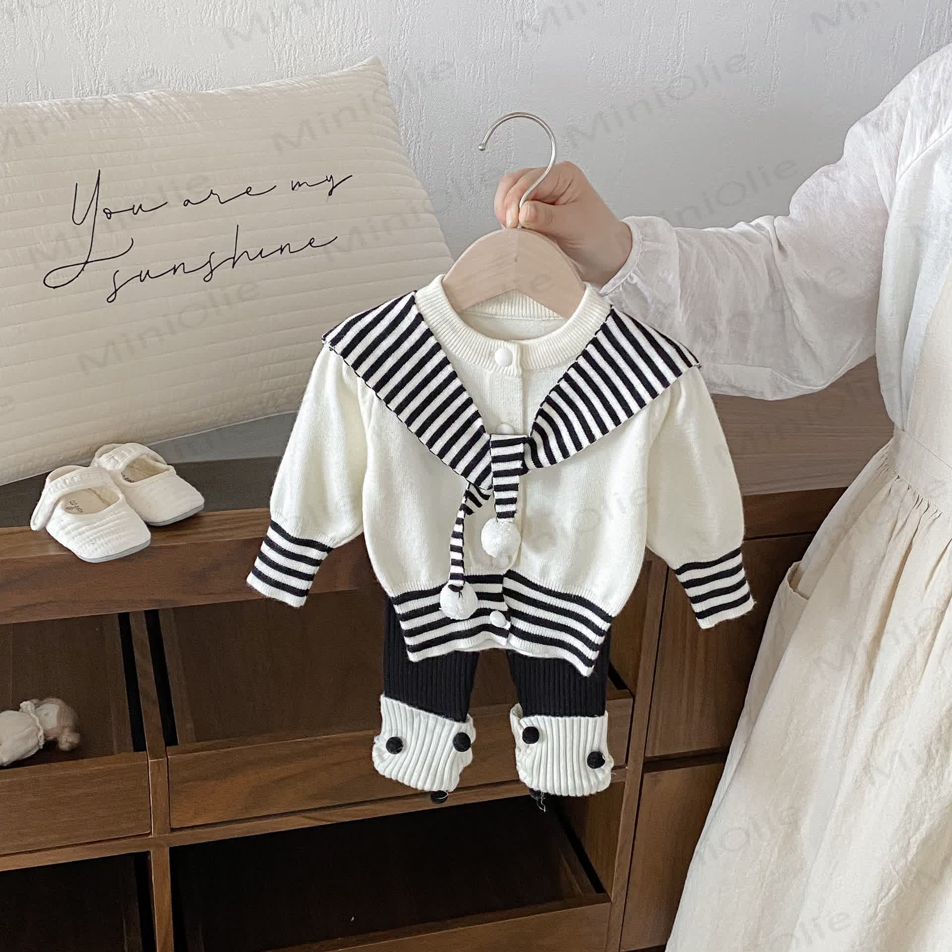 2-teiliges Set mit Gestrickt Schal für Baby (Mädchen) - Weiß - 18-24M - image 10