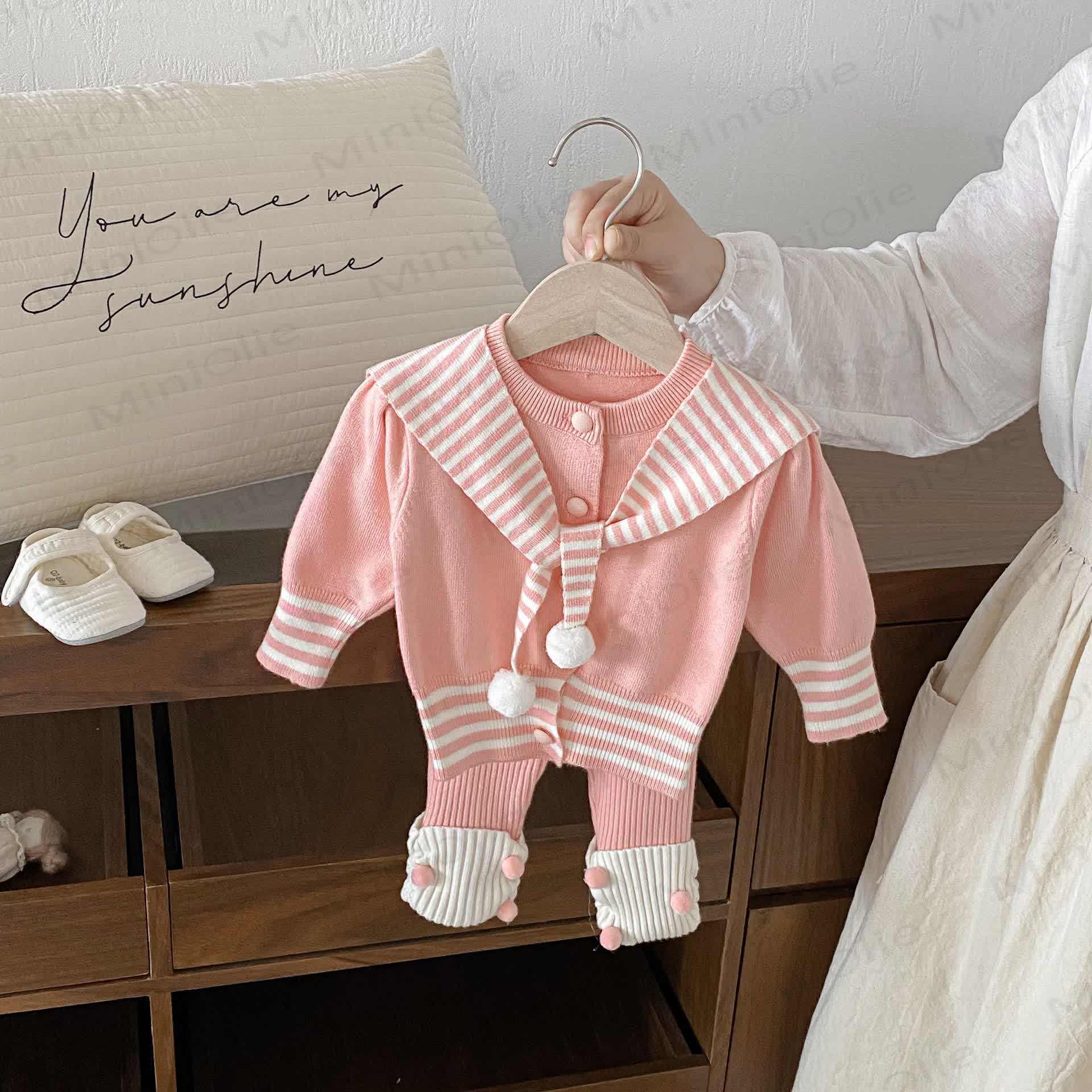 2-teiliges Set mit Gestrickt Schal für Baby (Mädchen) - Rosa - 18-24M - image 8