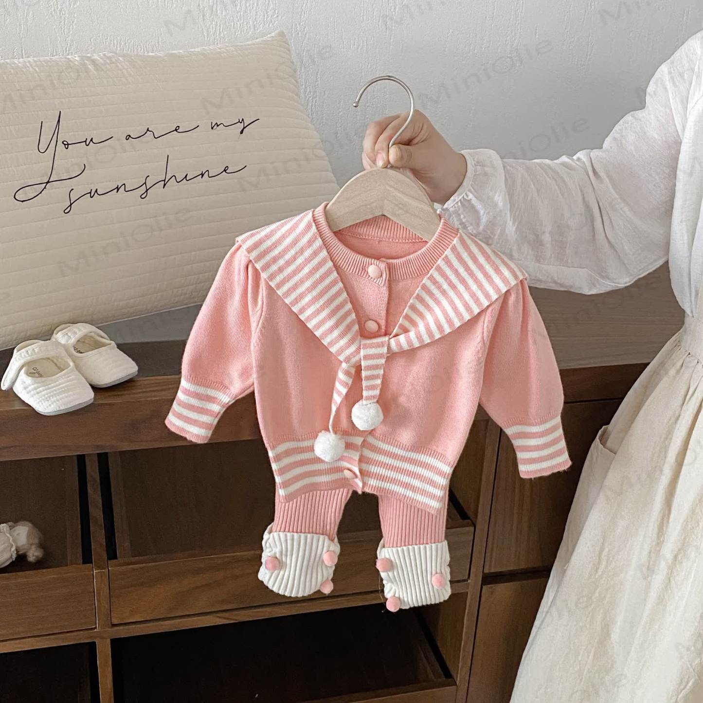 2-teiliges Set mit Gestrickt Schal für Baby (Mädchen) - Rosa - 18-24M - image 8