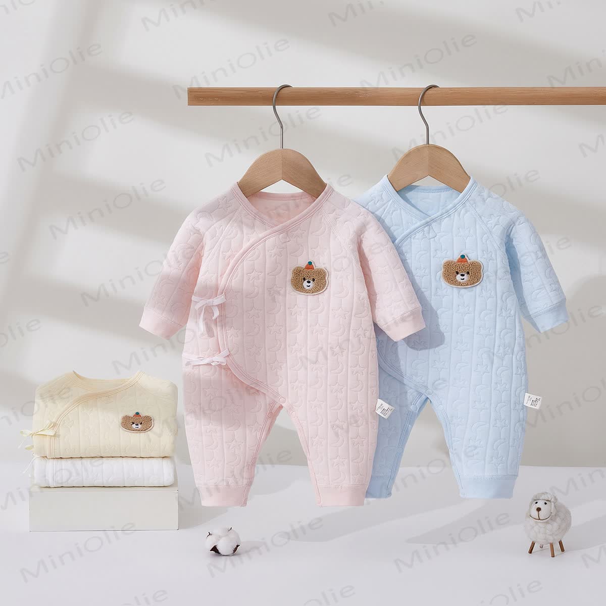 Gesteppt Kimono - Strampler mit Baby Motiv - image 1
