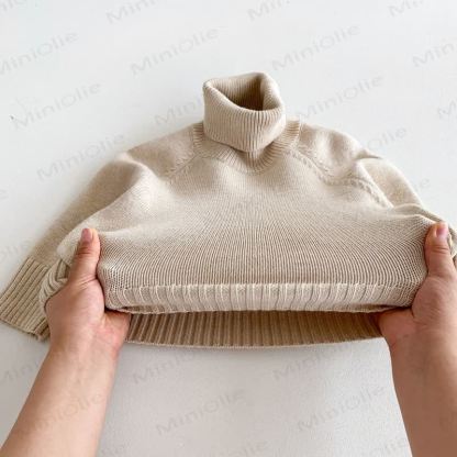 Gestrickt Einfarbig Pullover für Kind - image 11