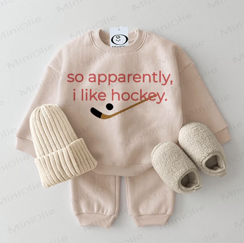 SO APPARENTLY, I LIKE HOCKEY. Baby Sweatshirt - Set , 2-teilig, Beige . - Beige - 2-3J - image 1