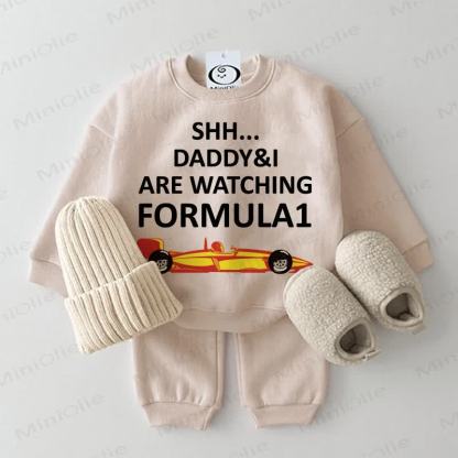 SHH... DADDY&I ARE WATCHING FORMULA1. Baby 2-teiliges Beige Set - Beige - 2-3J - image 1