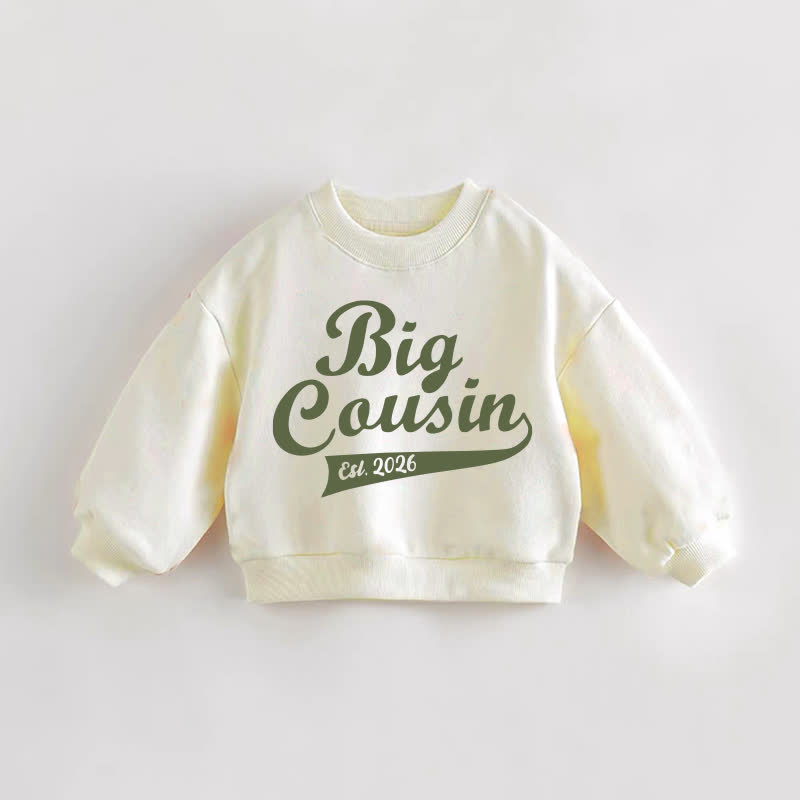 BIG COUSIN EST.2026 Baby Kleinkind Sweatshirt - Creme - 3-5J - image 1