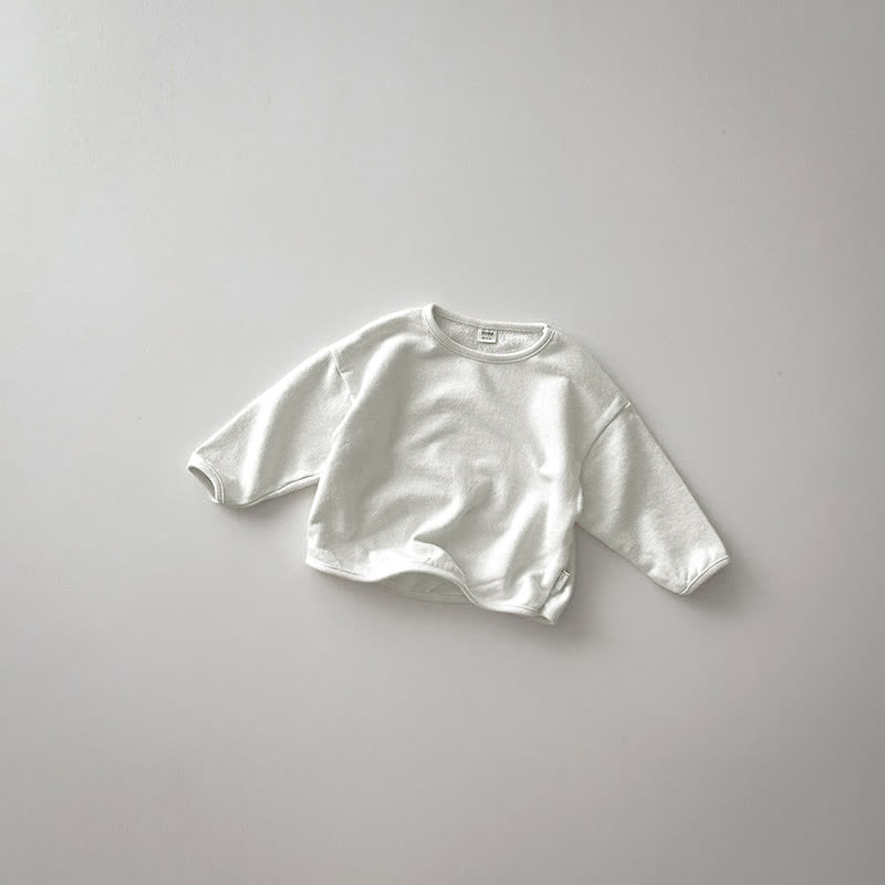 Einfarbig, lockeres T-Shirt für Baby und Kleinkind - Beige - 5-7J - image 4