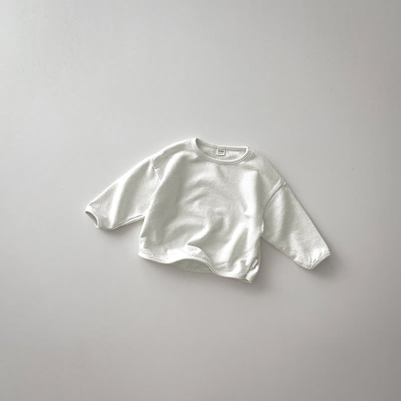 Einfarbig, lockeres T-Shirt für Baby und Kleinkind - Beige - 5-7J - image 4