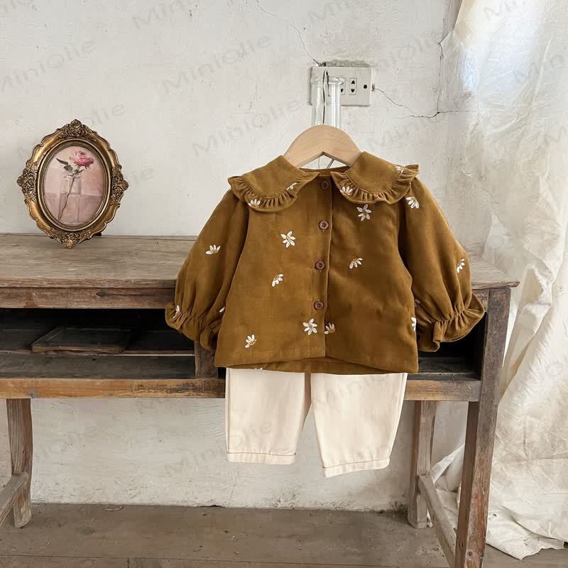 2- Blume Set für Baby und Mädchen mit Gestickt und Cord - image 4