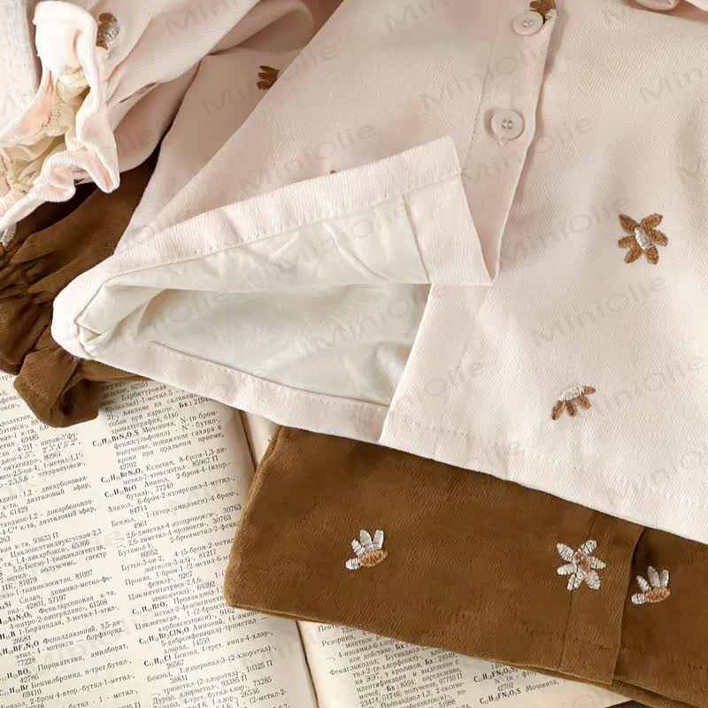 2- Blume Set für Baby und Mädchen mit Gestickt und Cord - image 14