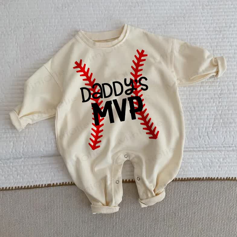 DADDY'S MVP Baby Baseball Beige Strampler - Beige - 2-3J - image 1