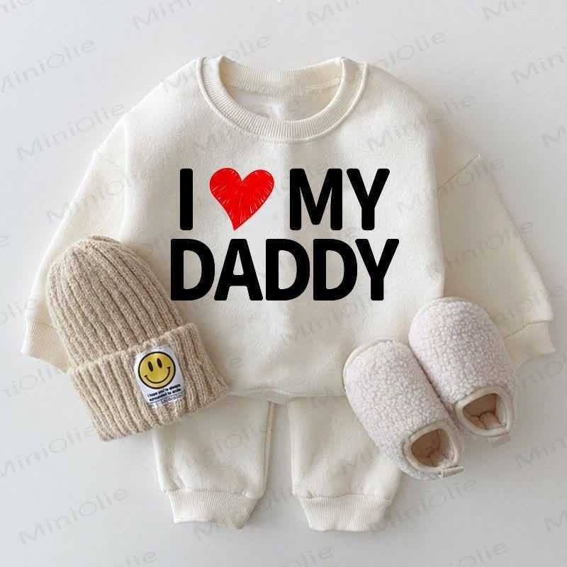 I LOVE MY DADDY/MOMMY Baby 2-teiliges weißes Set - Weiß - 2-3J - image 1