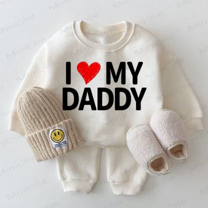 I LOVE MY DADDY/MOMMY Baby 2-teiliges weißes Set - Weiß - 2-3J - image 1