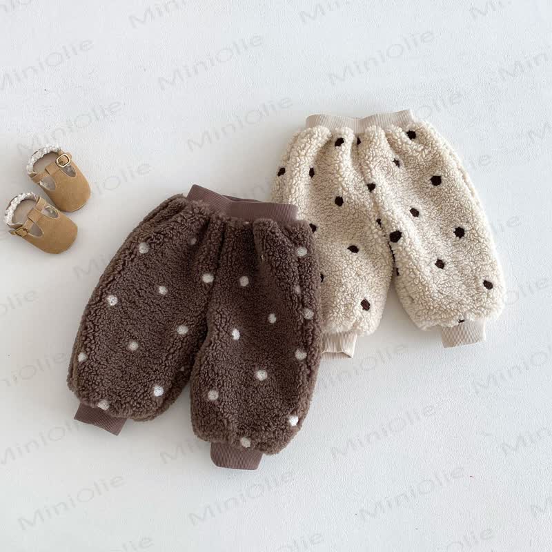 Baby Kleinkind Mädchen Punkt Vlies Hose - image 3