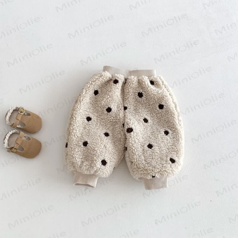 Baby Kleinkind Mädchen Punkt Vlies Hose - Beige - 5-7J - image 7