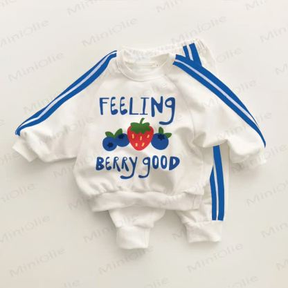 FEELING BERRY GOOD Baby Kleinkind Set , Blau Streifen, 2-teilig - Weiß & Blau - 3-5J - image 1
