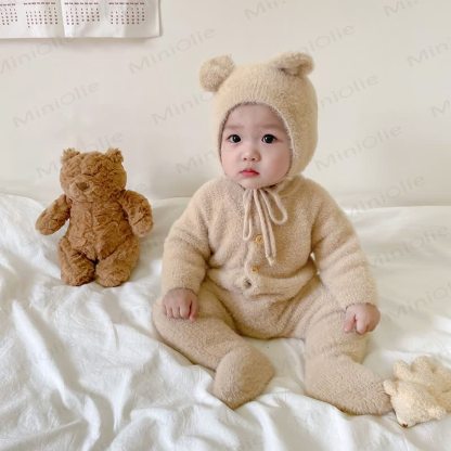 Baby Vlies - Bär mit Bärenohren und Hut - Beige - 2-3J - image 2