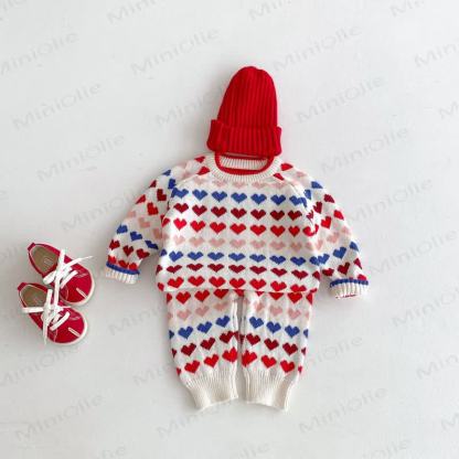 Bunt Pullover und Hose mit Herz für Baby und Kleinkind - image 7