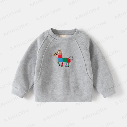 Kleinkind Sweatshirt mit Pony-Stickerei - Grau - 8Y - image 2