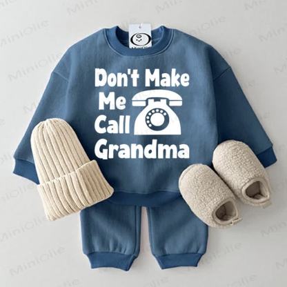 „DON'T MAKE ME CALL GRANDMA“ Baby Sportanzug , 2- Set - Blau - 2-3J - image 1