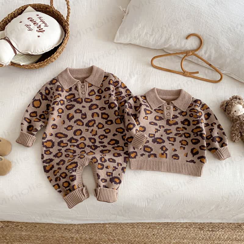 Pullover/ Strampler mit Leopardenmuster für Baby - image 1