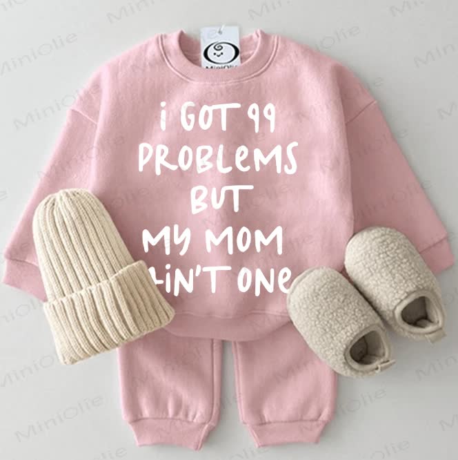 I GOT 99 PROBLEMS BUT MY MOM AIN'T ONE – Baby Sweatshirt, 2- Rosa Set in Rosa - Rosa - 2-3J - image 1