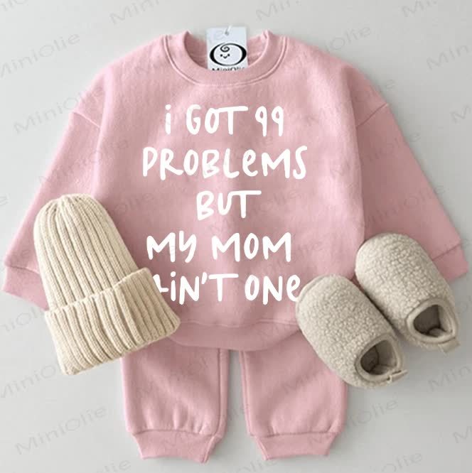 I GOT 99 PROBLEMS BUT MY MOM AIN'T ONE – Baby Sweatshirt, 2- Rosa Set in Rosa - Rosa - 2-3J - image 1