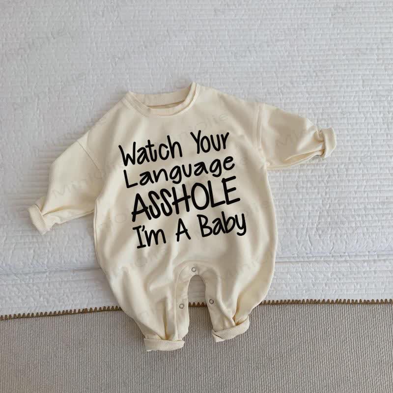 WATCH YOUR LANGVAGE ASSHOLE I'M A BABY! Baby Kleinkind - Kleinkind , Beige - Beige - 2-3J - image 1