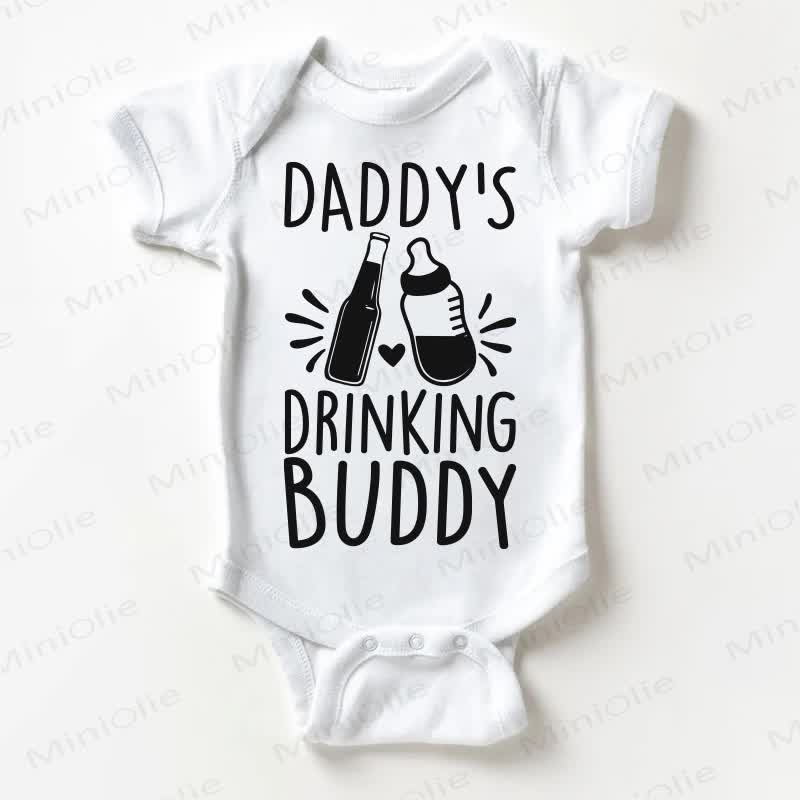 DADDY'S DRINKING BUDDY Baby Bodysuit, weiß - Weiß - 18-24M - image 1