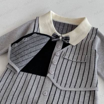 Baby Stricken im Gentleman-Stil mit Schleife - image 7