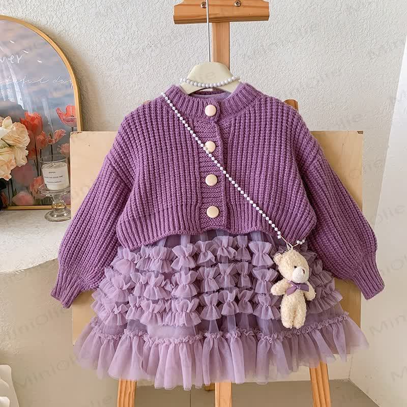 Lila Gestrickt - Set für Kind und Mädchen, 2-teilig - image 3