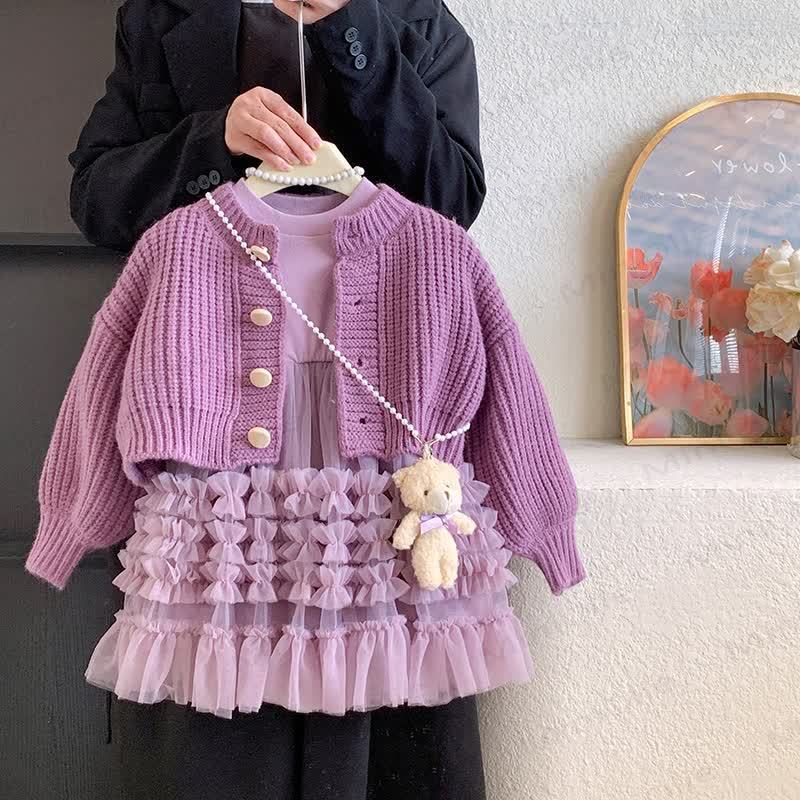 Lila Gestrickt - Set für Kind und Mädchen, 2-teilig - image 2