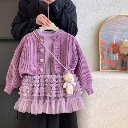 Lila Gestrickt - Set für Kind und Mädchen, 2-teilig - image 2