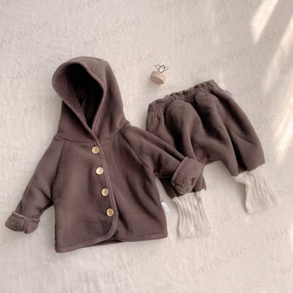 Baby -Harems- Set, einfarbig , 2-teilig - Braun - 18-24M - image 1