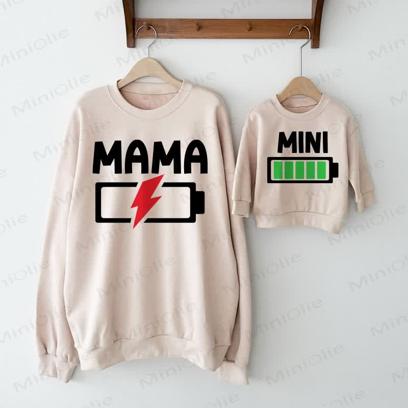 MAMA&MINI Beige Familien Sweatshirt „Mommy und ich“ - Beige - Sweatshirt für Erwachsene: XL - image 1