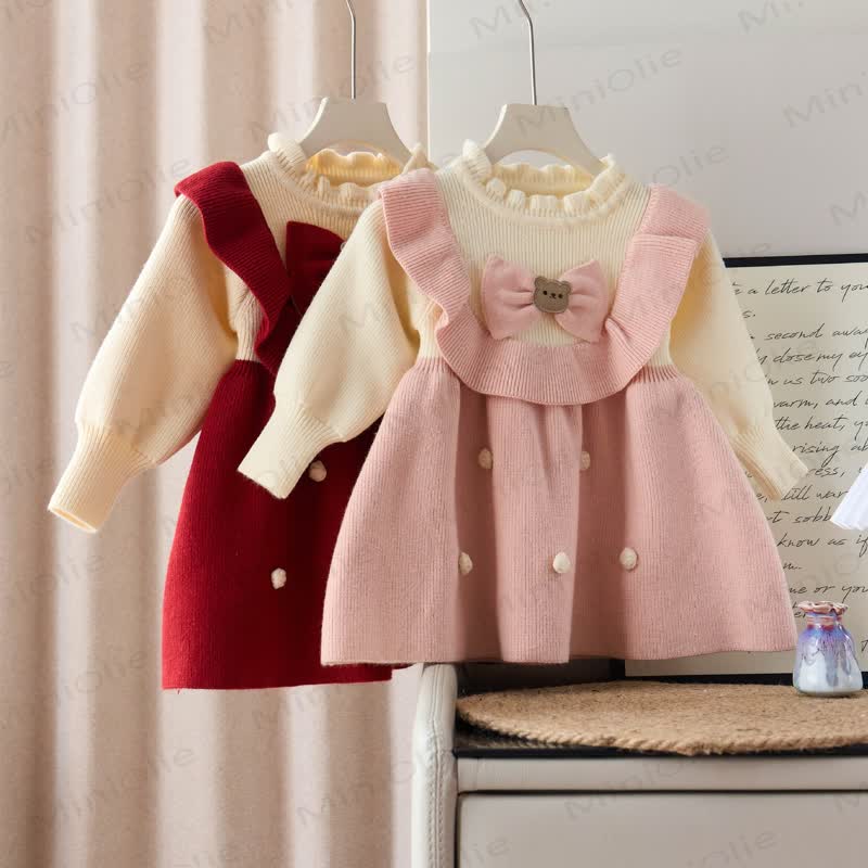 Kleinkind Kleid Schleife Stricken​ - image 1