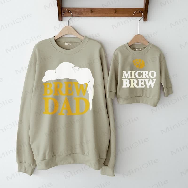 BREW DAD / MICRO BREW Grau Grün Familien Sweatshirt  - Grau Grün - XL - image 1