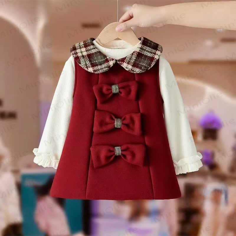 Kleid mit Schleife und Karokragen für Kleinkind Baby - image 2