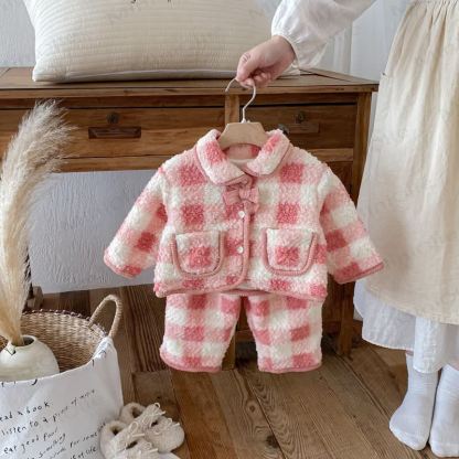 Vlies Oberbekleidung und Hose für Baby und Kleinkinder, rot-weiß Kleinkind - image 1