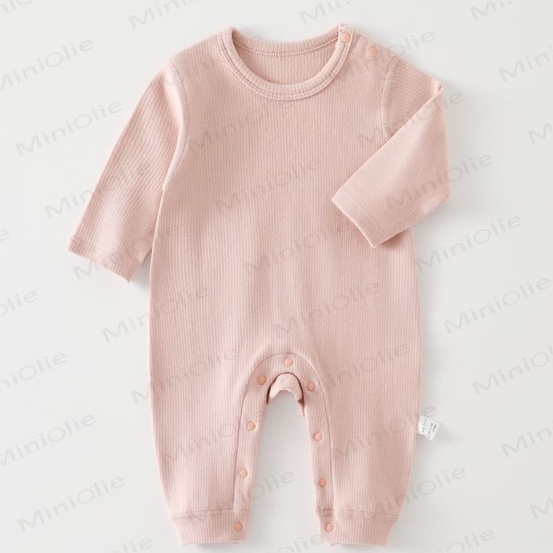 Baby Strampler in Einfarbig, Rundhalsausschnitt, bequem für Neugeboren - Rosa - 18-24M - image 8