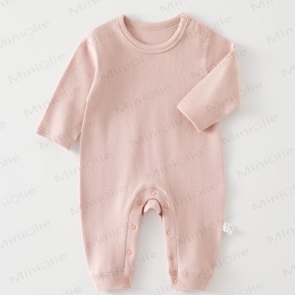 Baby Strampler in Einfarbig, Rundhalsausschnitt, bequem für Neugeboren - Rosa - 18-24M - image 8