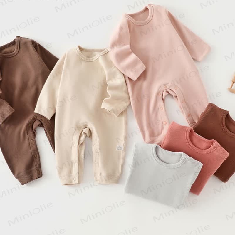 Baby Strampler in Einfarbig, Rundhalsausschnitt, bequem für Neugeboren - image 1