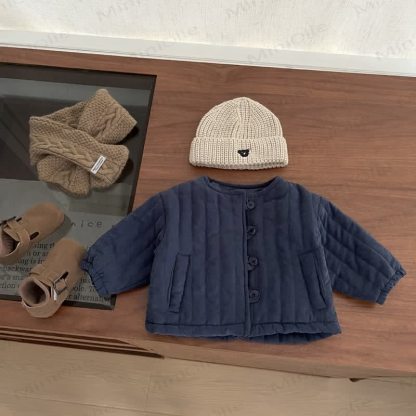 Baby Einfarbig in Gesteppt mit Rundhalsausschnitt - Marineblau - 3-5J - image 2