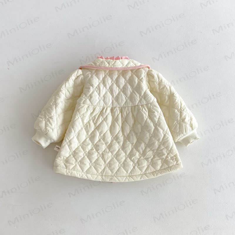  Baby Mädchen Einfarbig Oberbekleidung mit Süß Revers - image 4