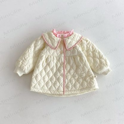  Baby Mädchen Einfarbig Oberbekleidung mit Süß Revers - image 3