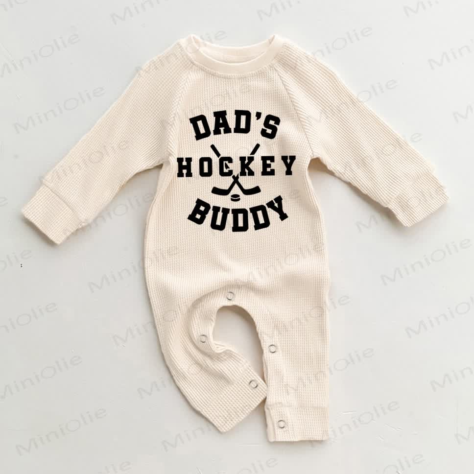 DADDY'S HOCKEY BUDDY Baby Waffel Strampler - Beige - 18-24M - image 1