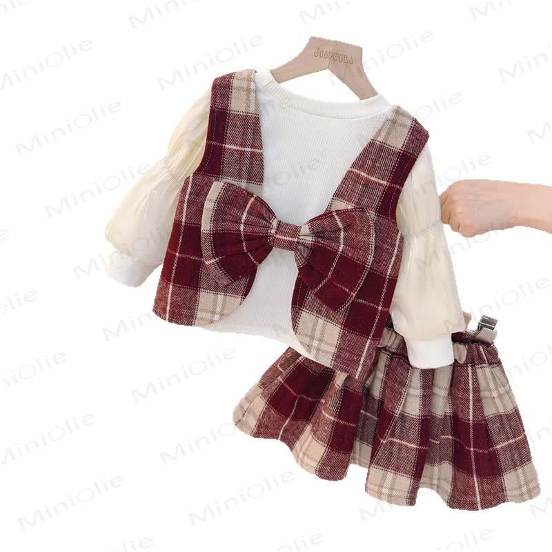 Baby Kleinkind Mädchen Schleife Plaid - Rock - image 2