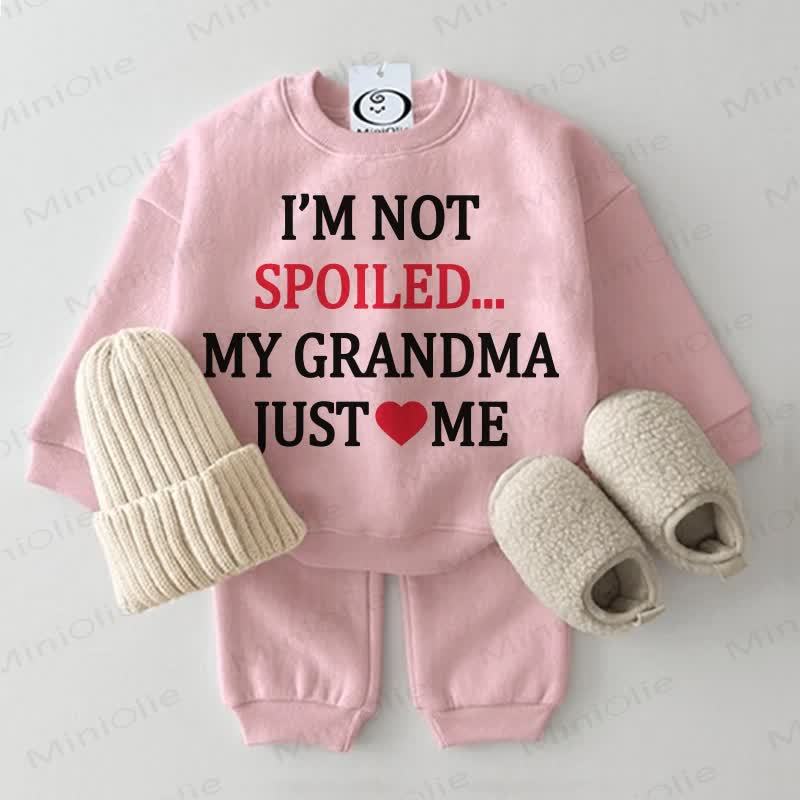 I'M NOT SPOILED... MY GRANDMA JUST ME ICH Baby Sweatshirt 2-teiliges Rosa Set - Rosa - 2-3J - image 1