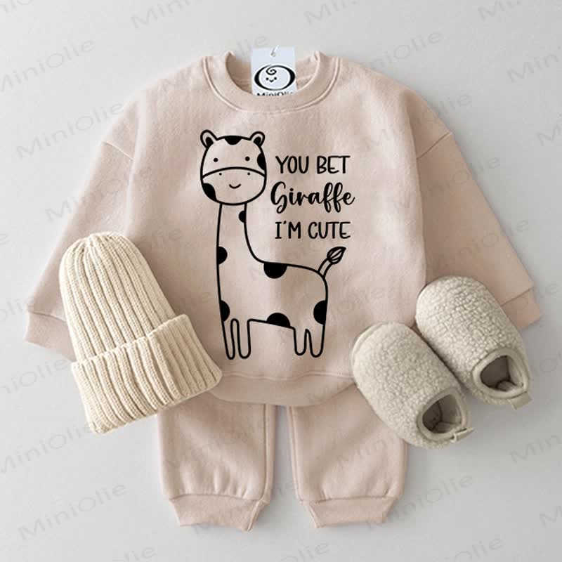 YOU BET GIRAFFE I'M CUTE! Baby Beige 2-teiliges Set - Beige - 2-3J - image 1