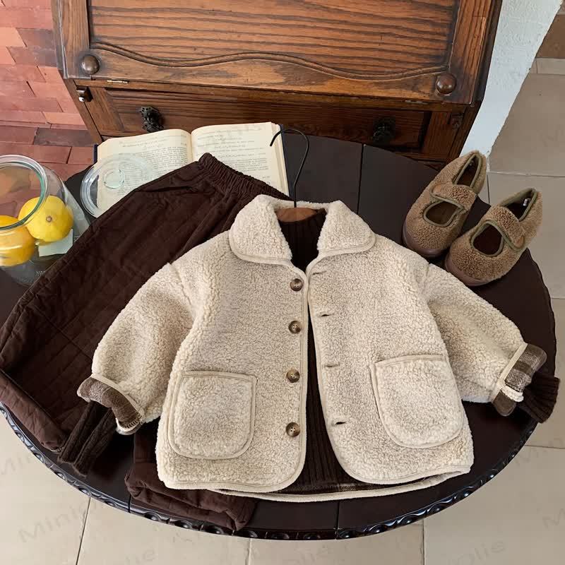  Baby Oberbekleidung mit Einfarbig - Beige - 10Y - image 4