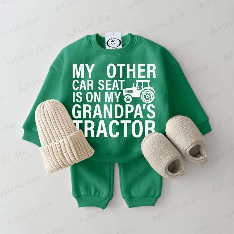MY OTHER CAR SEAT IS ON MY GRANDPA'S TRACTOR. Baby Simple Sweatshirt 2-teiliges grünes Set - Grün - 2-3J - image 1