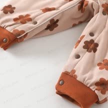  Gesteppt , warmer Strampler mit Kragen für Baby Mädchen - image 4